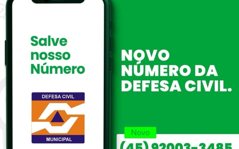 NOVO NÚMERO DA DEFESA CIVIL